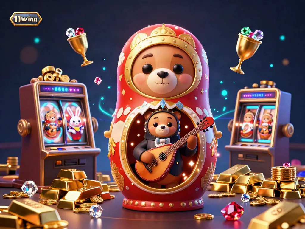 Engage in thrilling games at 11winn casino, featuring vibrant characters and luxurious treasures.