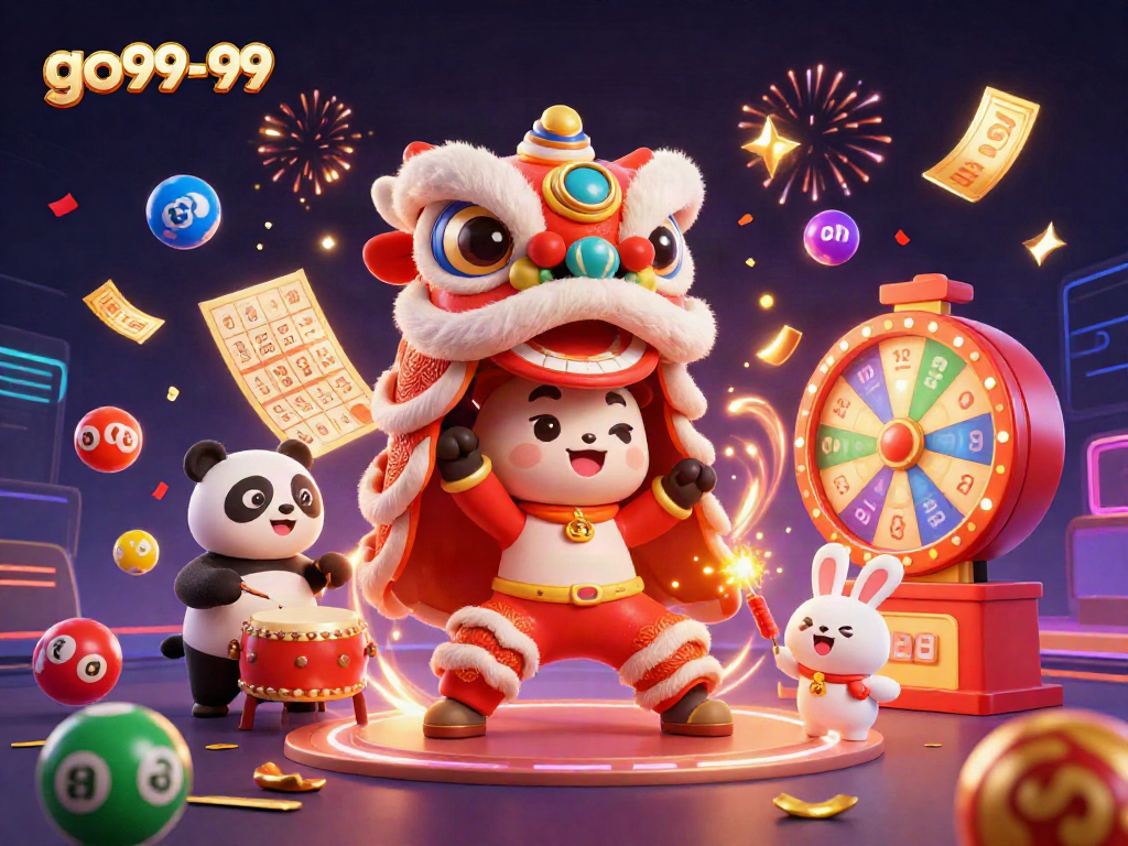Engage with exciting gameplay at go99-99 by exploring a vibrant casino scene filled with lottery elements.