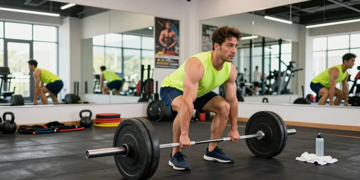 Esteroidesshop: Hombre entrenando con pesas en un gimnasio moderno, demostrando dedicación fitness.