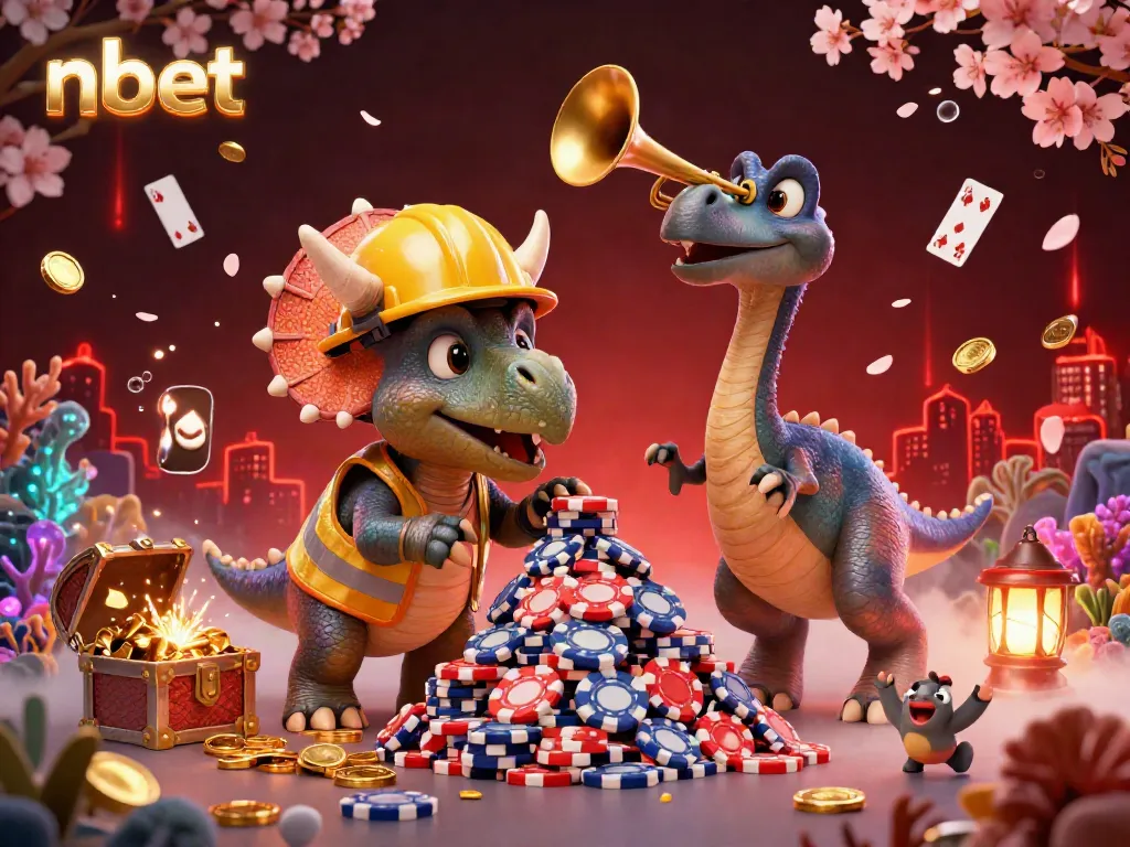 Experience thrilling gaming action with nbet in a vibrant 3D casino scene featuring playful characters and dynamic games.