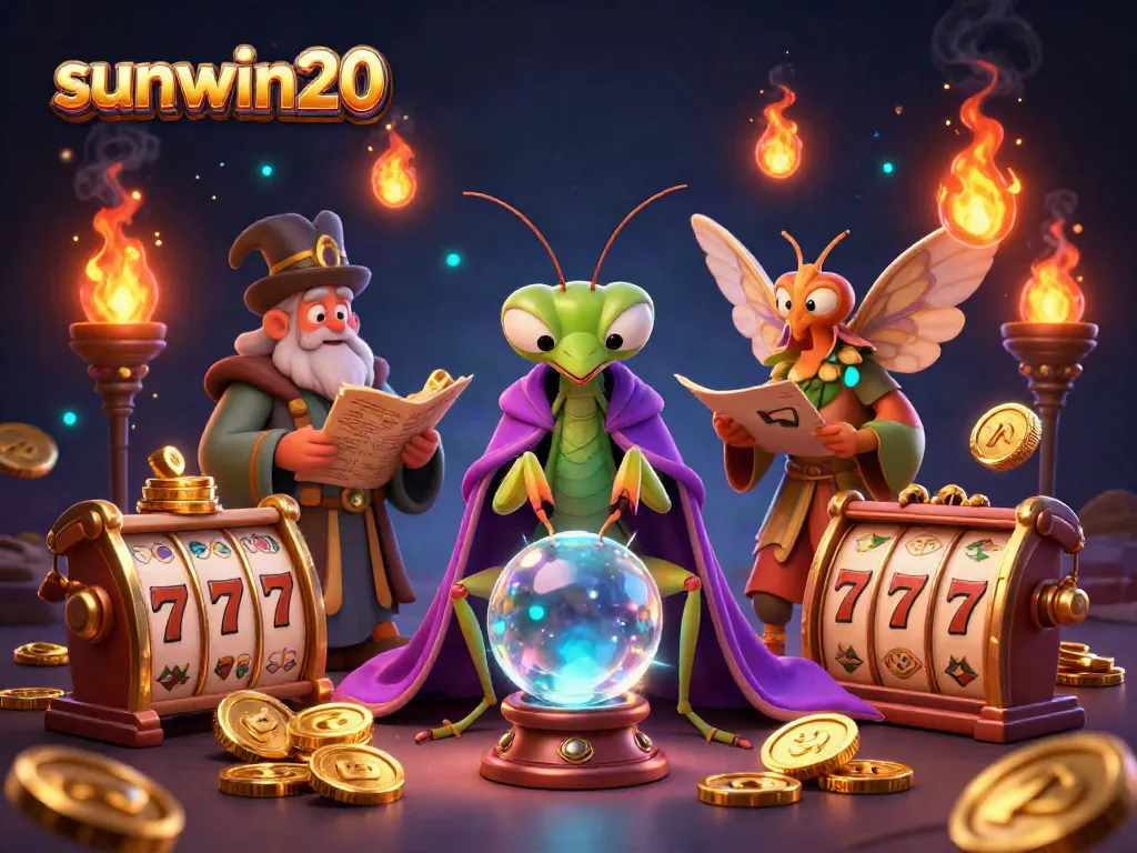 Engaging scene showcasing sunwin20 characters and elements in a magical casino setting.
