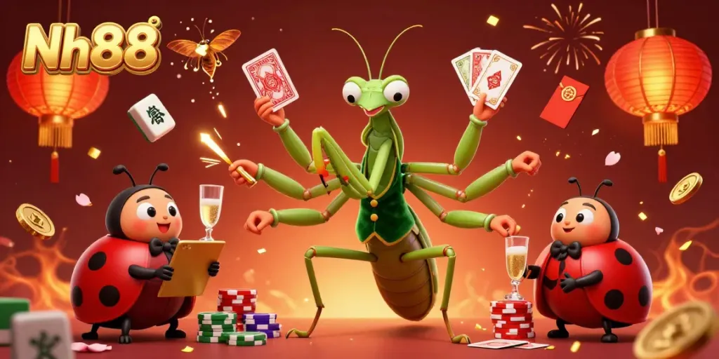 Experience dynamic gaming action at Nh88 with colorful casino characters in a vibrant atmosphere.