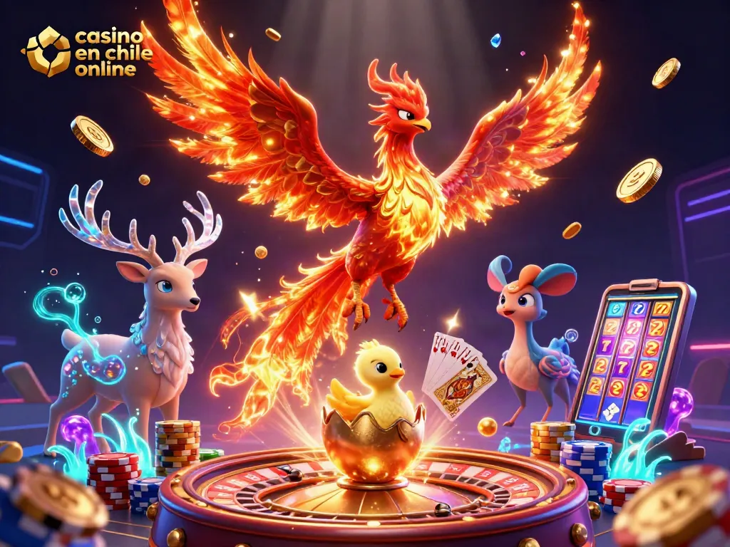 Disfruta del casino en Chile online con esta ilustración brillante y dinámica de juegos de azar.