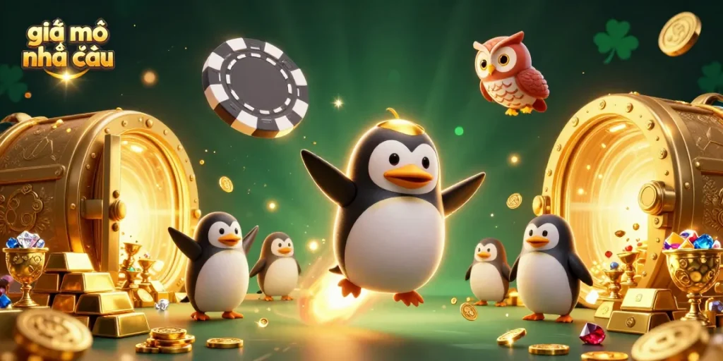 Catching the thrills of giải mã nhà cái with a golden penguin embarking on an exhilarating casino journey