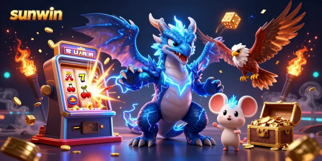 Experience sunwin's electric gaming adventure with dynamic characters and jackpot excitement!