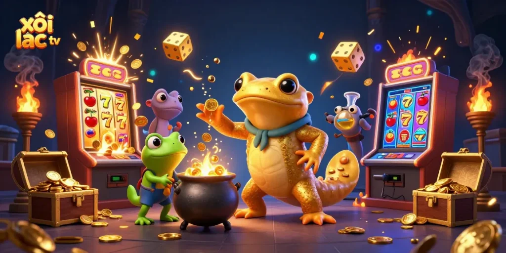 Experience thrilling gameplay with xôi lạc tv, where golden coins and jackpot wins explode across the scene!