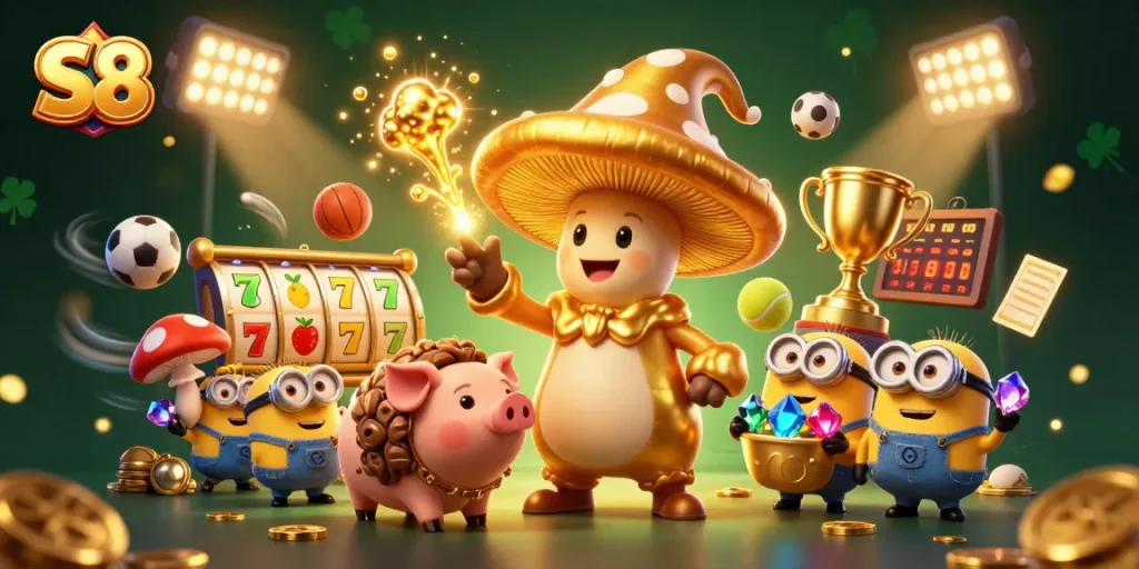 S8 wizard conjures treasures in a vibrant online casino scene packed with action and excitement.